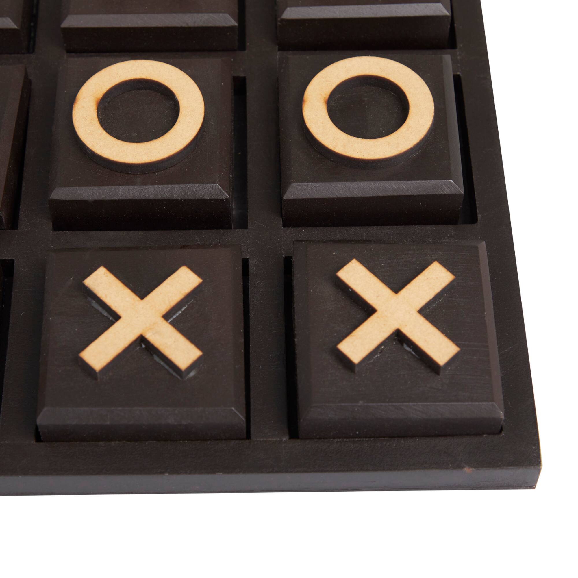 10" Black Wood Tic-Tac-Toe Game Set